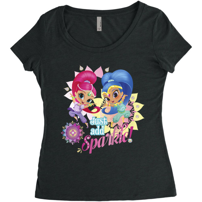 Kids Shimmer And Shine Just Add Sparkle Dancing Portrait Women's Triblend Scoop T-shirt | Artistshot