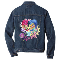 Kids Shimmer And Shine Just Add Sparkle Dancing Portrait Men Denim Jacket | Artistshot