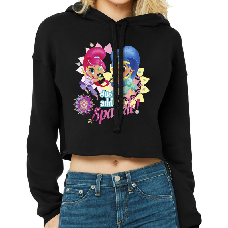 Kids Shimmer And Shine Just Add Sparkle Dancing Portrait Cropped Hoodie | Artistshot