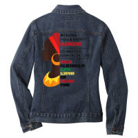 Womens Black Culture African Woman 7 Principles Celebration Ladies Denim Jacket | Artistshot