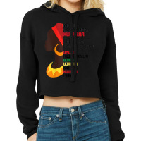 Womens Black Culture African Woman 7 Principles Celebration Cropped Hoodie | Artistshot