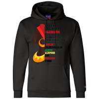 Womens Black Culture African Woman 7 Principles Celebration Champion Hoodie | Artistshot