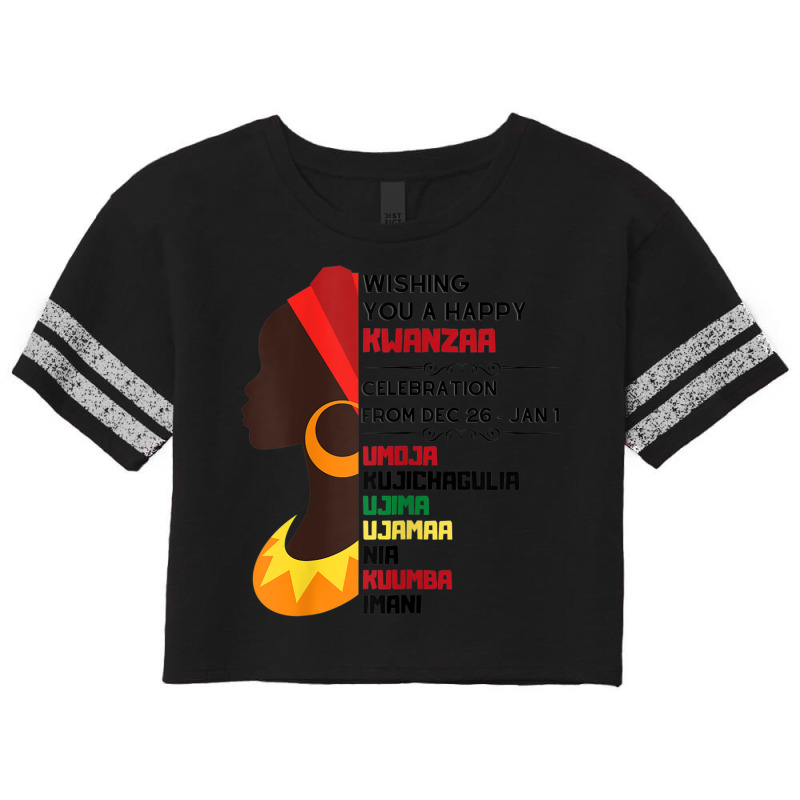 Womens Black Culture African Woman 7 Principles Celebration Scorecard Crop Tee by Uniform | Artistshot