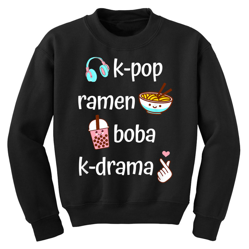 Cute Kawaii K Pop Ramen Boba Bubble Tea K Drama Lover T Shirt Youth Sweatshirt | Artistshot