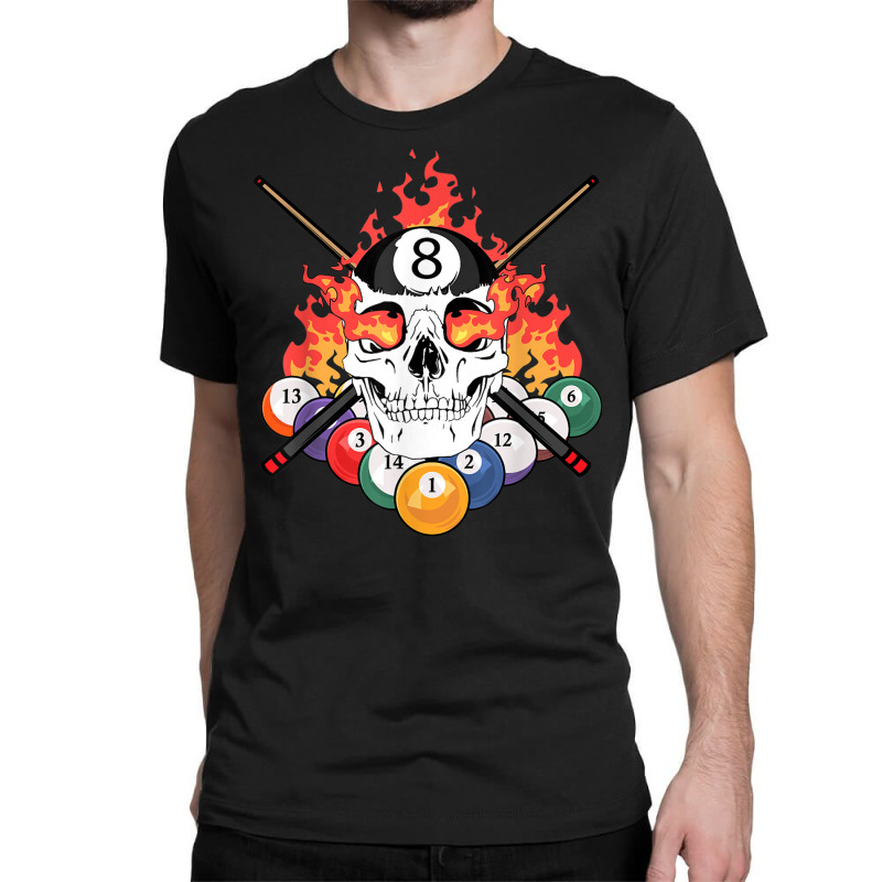 Great Pool Billiards Player Skull Billiard Cue Ball T Shirt Classic T-shirt | Artistshot