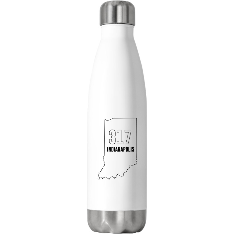 317 Area Code Of Indianapolis Or Indiana Zip List Stainless Steel Water Bottle | Artistshot