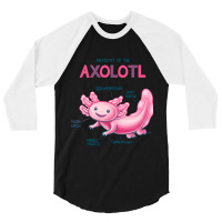 Anatomy Of The Axolotl 3/4 Sleeve Shirt | Artistshot