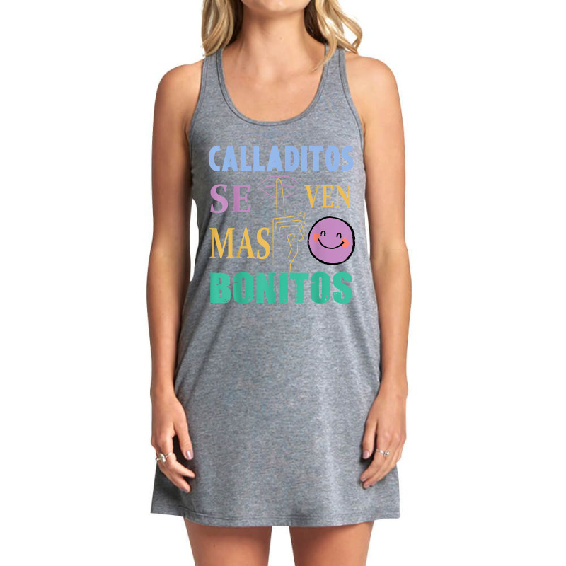 Calladitos Se Ven Mas Bonitos Maestra Spanglish Bilingual T Shirt Tank Dress by cm-arts | Artistshot