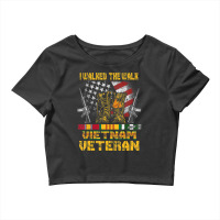 Vietnam Veteran With Us Flag With Combat Boots Patriotic Crop Top | Artistshot