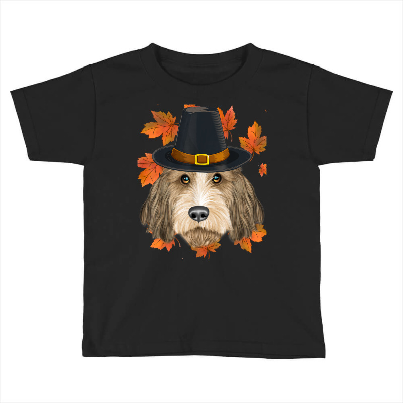 Fall Petit Basset Griffon Vendeen Pilgrim Thanksgiving Toddler T-shirt by Clinical | Artistshot