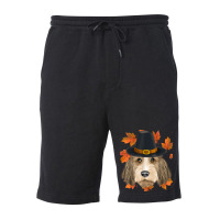 Fall Petit Basset Griffon Vendeen Pilgrim Thanksgiving Fleece Short | Artistshot