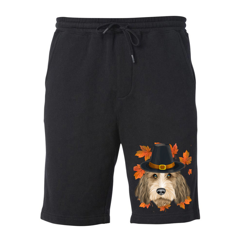 Fall Petit Basset Griffon Vendeen Pilgrim Thanksgiving Fleece Short by Clinical | Artistshot