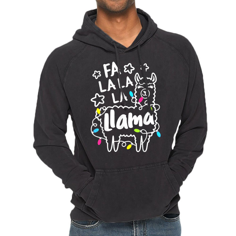 Pajamas Xmas Fa La La Llama Kids Women Christmas Pajama Vintage Hoodie | Artistshot