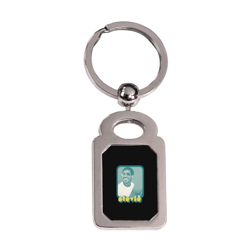 C:\users\dell\desktop\l2\chung 7\stevie Wonder Stevie Wonder ___ Retro Silver Rectangle Keychain | Artistshot