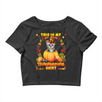 This Is My Thanksgiving Shirt American Shorthair Cat Blessed Crop Top | Artistshot