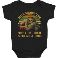 Vintage Sloth Running Team We'll Get There, Sloth Baby Bodysuit | Artistshot