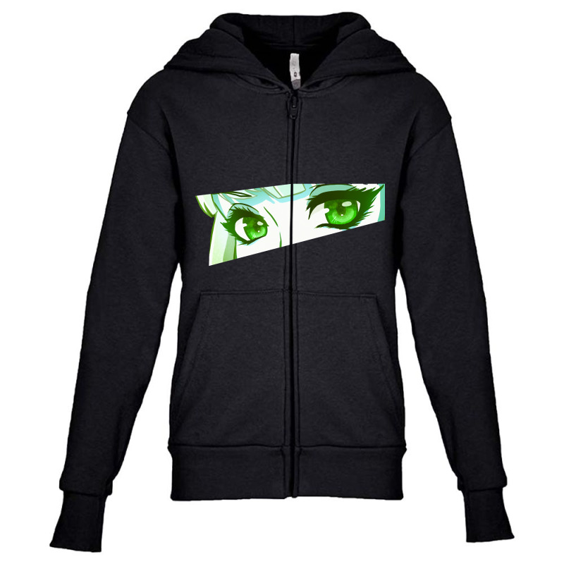 Anime Eyes (green) Youth Zipper Hoodie | Artistshot