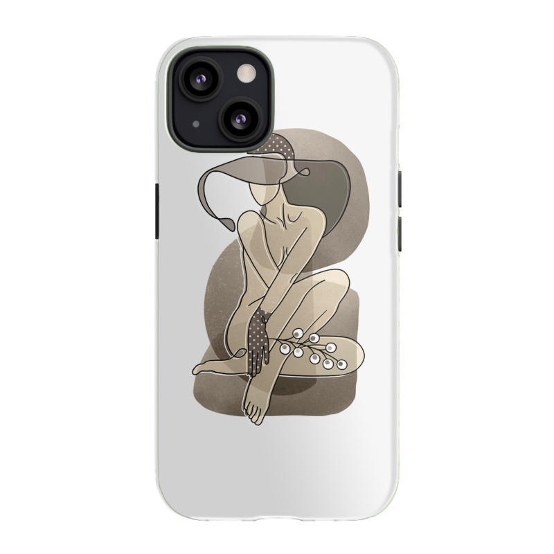 Girl With Hat And Polka Dot Gloves iPhone 13 Case by cm-arts | Artistshot