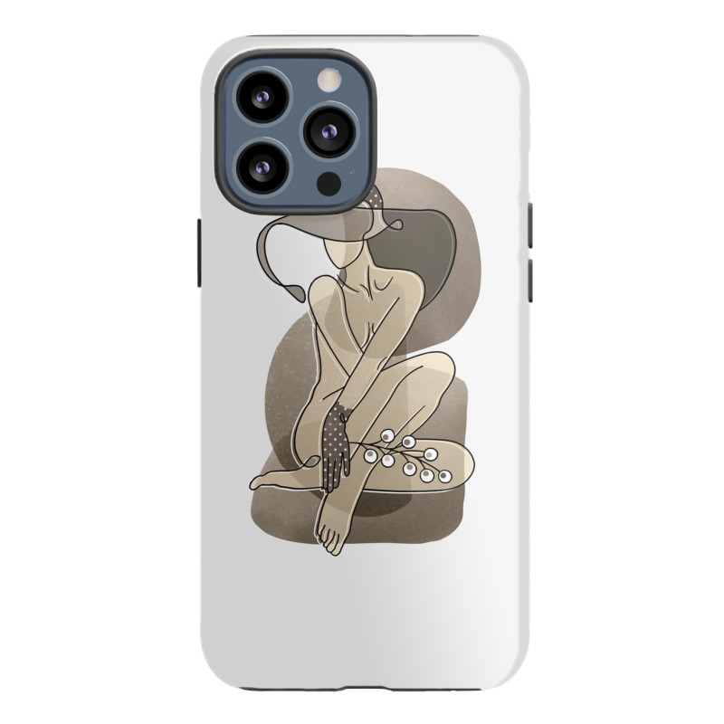 Girl With Hat And Polka Dot Gloves iPhone 13 Pro Max Case by cm-arts | Artistshot