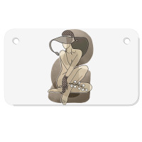 Girl With Hat And Polka Dot Gloves Motorcycle License Plate | Artistshot