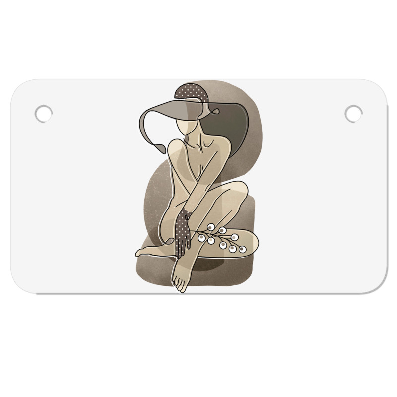 Girl With Hat And Polka Dot Gloves Motorcycle License Plate by cm-arts | Artistshot