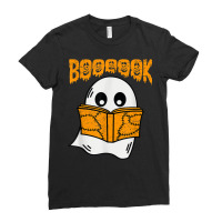 Retro Cute Ghost Reading A Book Teacher School Funny Ladies Fitted T-shirt | Artistshot