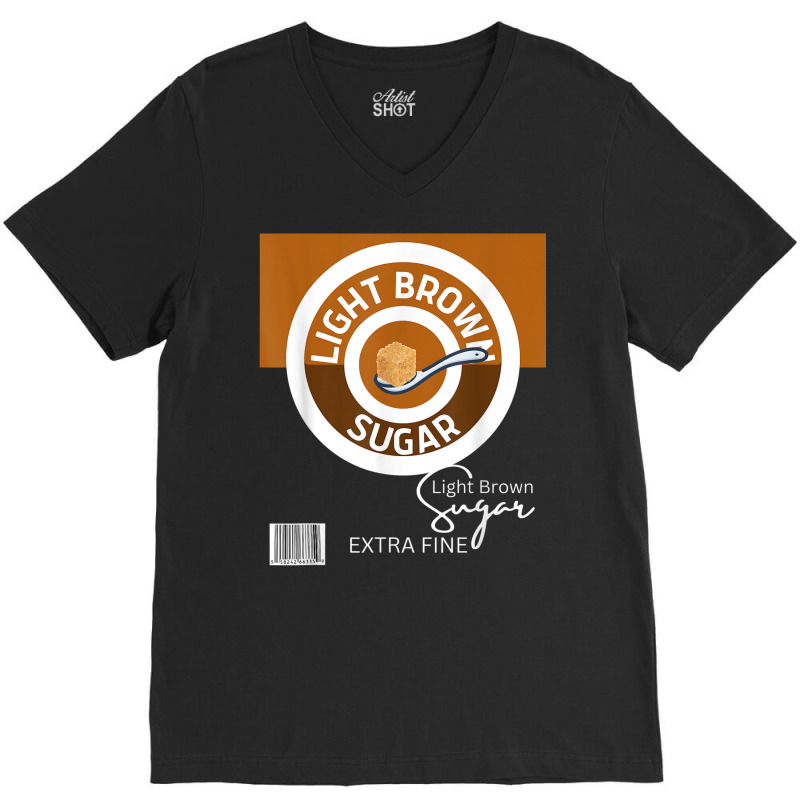 Bag Of Light Brown Sugar Extra Fine Couples Matching Costume V-Neck Tee by Prismatic | Artistshot