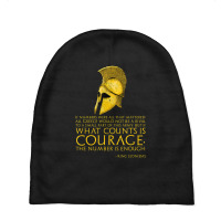 Ancient Greek Quote King Leonidas Battle Of Thermopylae Baby Beanies | Artistshot