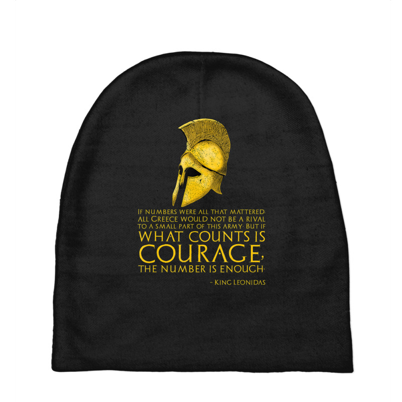 Ancient Greek Quote King Leonidas Battle Of Thermopylae Baby Beanies by cm-arts | Artistshot