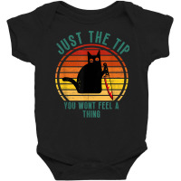 Funny Cute Creepy Cat Just The Tip Halloween What Cat Knife Baby Bodysuit | Artistshot