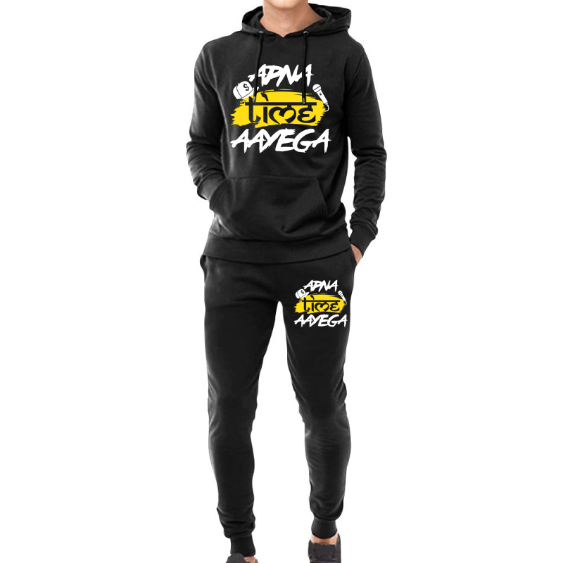 Apna Time Aayega Hindi Slogan Desi Quote Hoodie & Jogger set by cm-arts | Artistshot