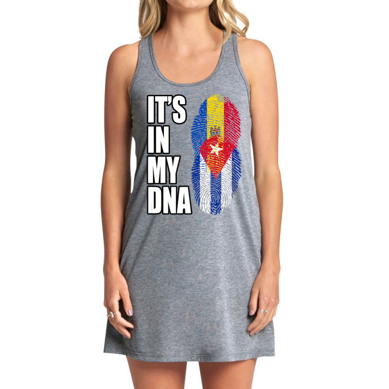 Cuban And Moldovan Mix Dna Heritage Flag Premium T Shirt Tank Dress by cm-arts | Artistshot