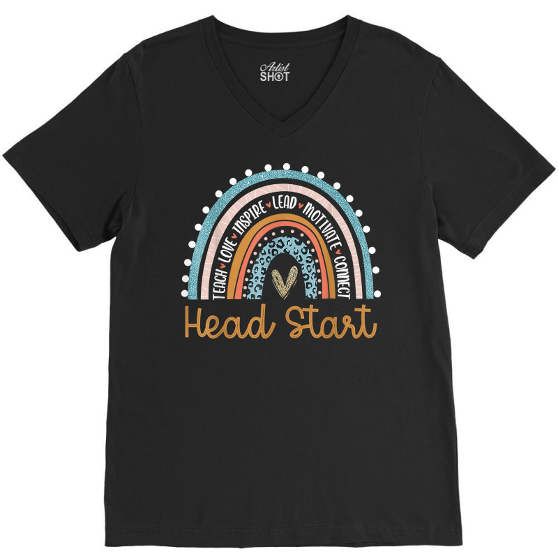 Head Start Rainbow Headstart Teacher First Day Of School T Shirt V-Neck Tee by cm-arts | Artistshot