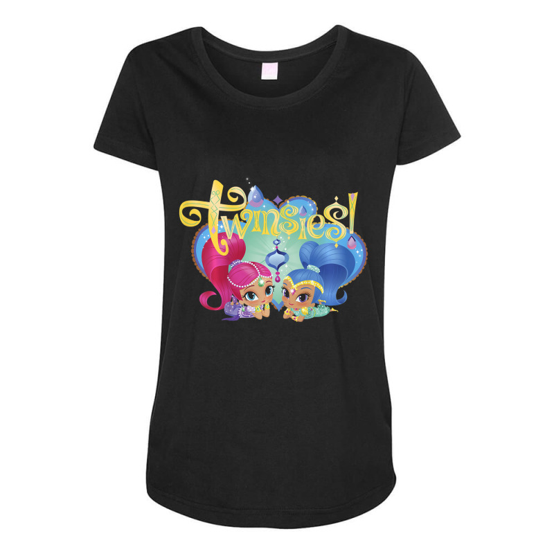 Kids Shimmer And Shine Twinsies Framed Portrait Maternity Scoop Neck T-shirt | Artistshot