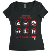 Pedophile Abuse - Save Children Awareness- Report Abuse Women's Triblend Scoop T-shirt | Artistshot