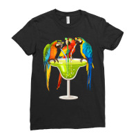 Womens Parrots Drinking Margarita On Summer Vacation Birds V-neck Ladies Fitted T-shirt | Artistshot