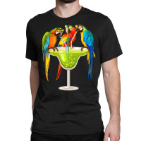 Womens Parrots Drinking Margarita On Summer Vacation Birds V-neck Classic T-shirt | Artistshot