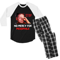 No Mercy For Pedophile,  Pedophile, Stop Men's 3/4 Sleeve Pajama Set | Artistshot