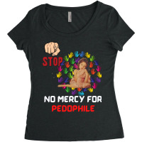 No Mercy For Pedophile,  Pedophile, Stop Women's Triblend Scoop T-shirt | Artistshot