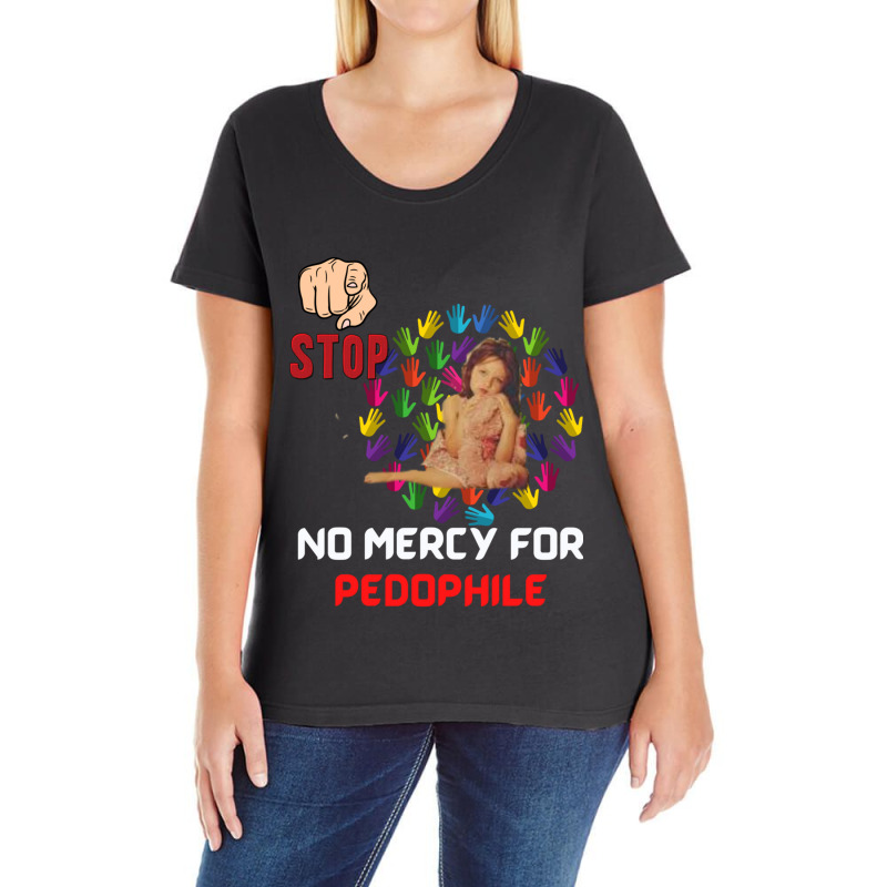 No Mercy For Pedophile,  Pedophile, Stop Ladies Curvy T-Shirt by cm-arts | Artistshot