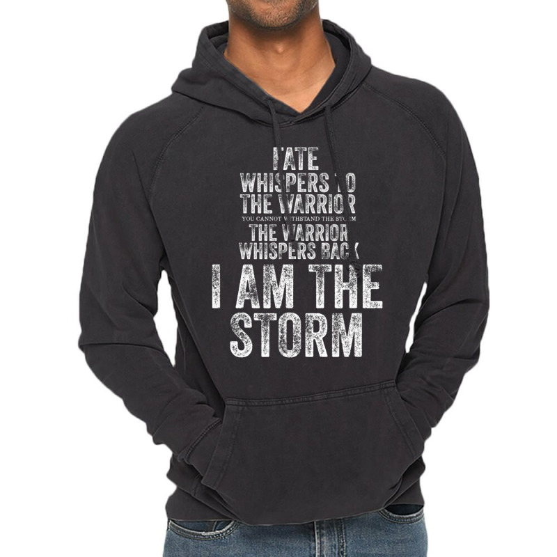 Fate Whispers To Warrior I Am The Storm Quote Gritty Fighter Vintage Hoodie | Artistshot