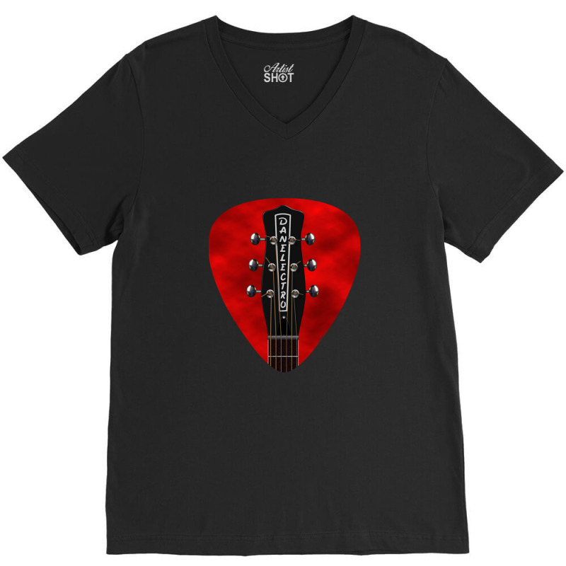 Guitar Headstock Pick Art - Danelectro 59 Resonator Classic V-Neck Tee by DonaldHufford | Artistshot