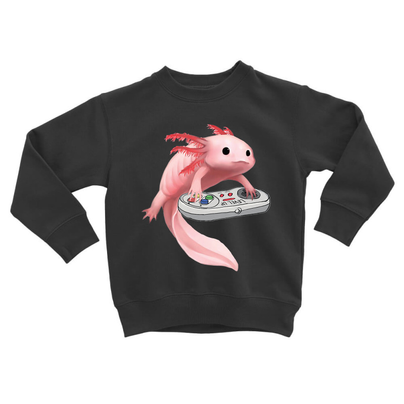 Axolotl Fish Playing Video Game Games-o-lot White Axolotl Lizard Kawai Toddler Sweatshirt by Min03 | Artistshot