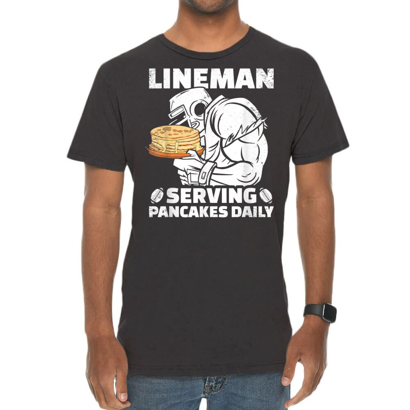 Lineman Serving Pancakes Daily Football Offensive Lineman T Shirt Vintage T-shirt | Artistshot