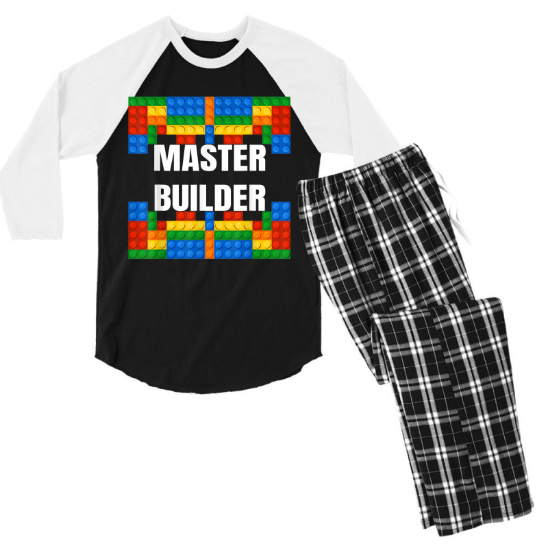 Master Builder Building Blocks Brick Builders Toys Gift T Shirt Men's 3/4 Sleeve Pajama Set | Artistshot