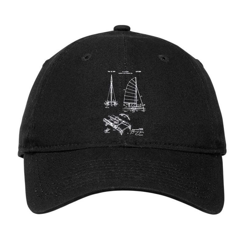 Catamaran Sailboat Patent, Catamaran, Sailboat Patent, Catamaran Sailb Adjustable Cap by cm-arts | Artistshot