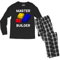 Master Builder Cute Block Building Kids Toys Brick Builders T Shirt Men's Long Sleeve Pajama Set | Artistshot