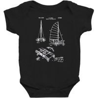 Catamaran Sailboat Patent, Catamaran, Sailboat Patent, Catamaran Sailb Baby Bodysuit | Artistshot