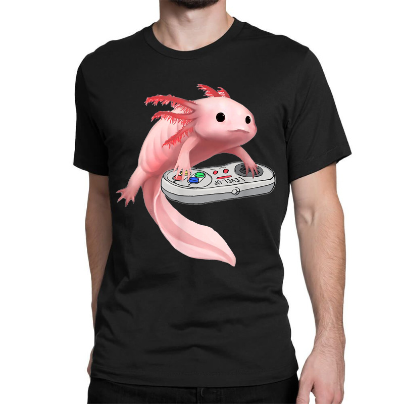 Axolotl Fish Playing Video Game-ldxdk Classic T-shirt by Min03 | Artistshot