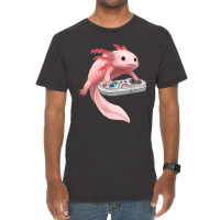 Axolotl Fish Playing Video Game-ldxdk Vintage T-shirt | Artistshot